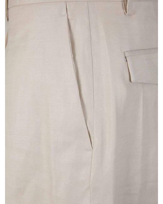 Lardini White Linen Formal Bermuda Shorts for men