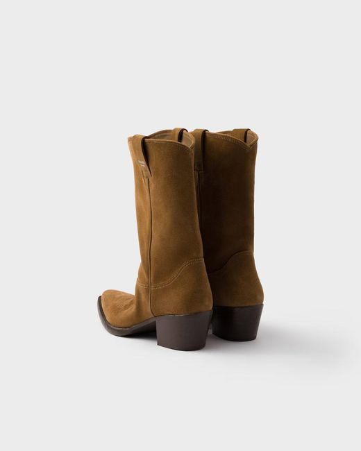 Prada White Suede Boots