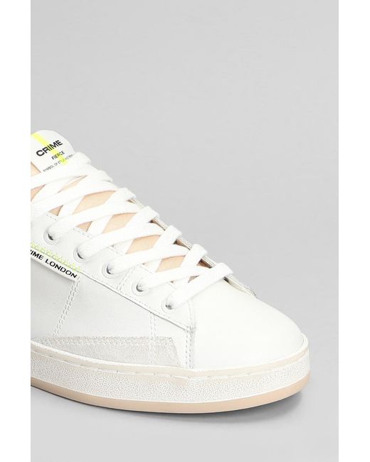 Crime London White Leather Chunky Sneakers main image 0