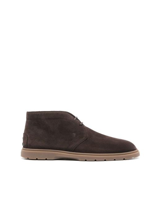 Tod's Brown Suede Leather Boots for men