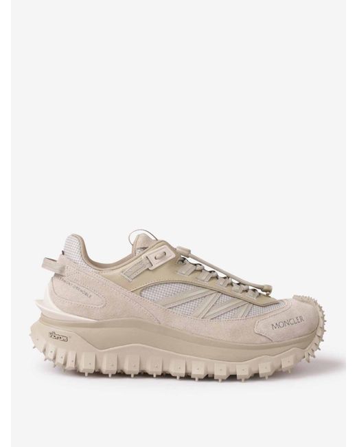 Moncler Trailgrip Suede Sneakers in Natural for Men | Lyst