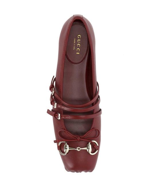 Gucci Red Flat Shoes