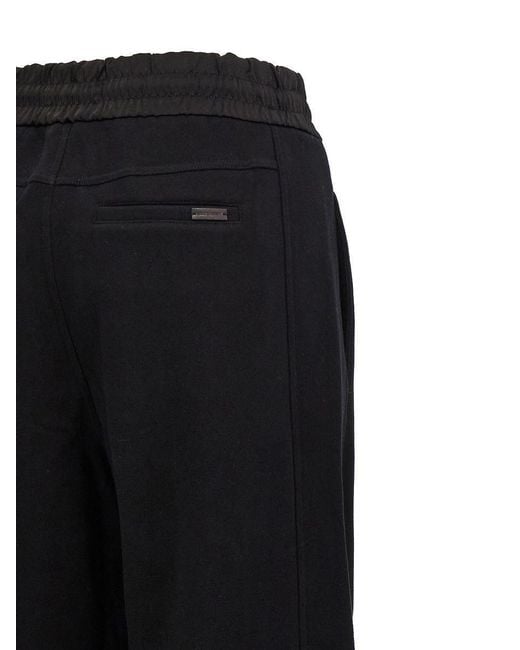 Saint Laurent Black Straight Leg Trousers With Drawstring