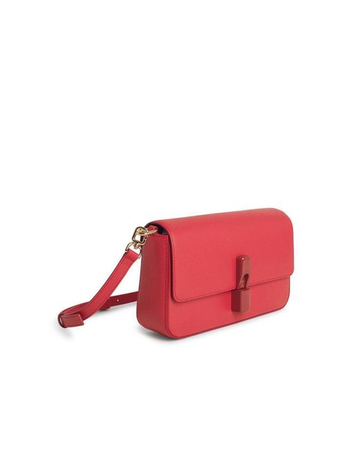 Furla Red 'Iris' Small Leather Crossbody Bag