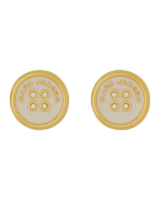 Marc Jacobs Natural "Button Stud" Earrings