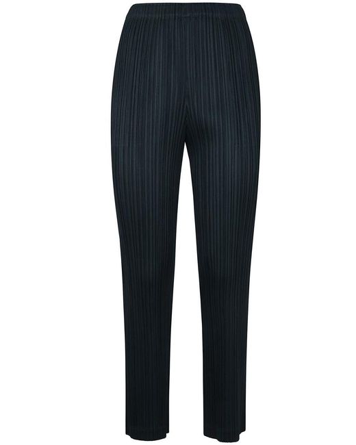 Pleats Please Issey Miyake Blue Thicker Bottoms 1 Trousers Regular Leg