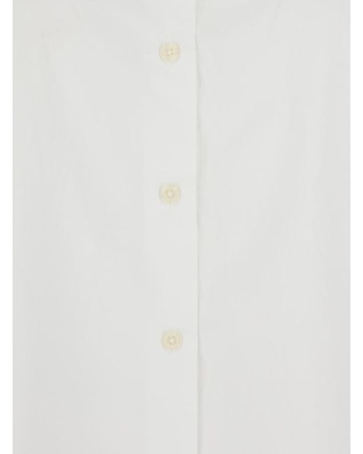 SOSUE White 'Antonia' Blouse With Classic Collar And Front Closure With Buttons