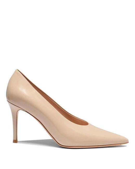 Gianvito Rossi Natural Elevated Pointed Pumps With Heel Size 85