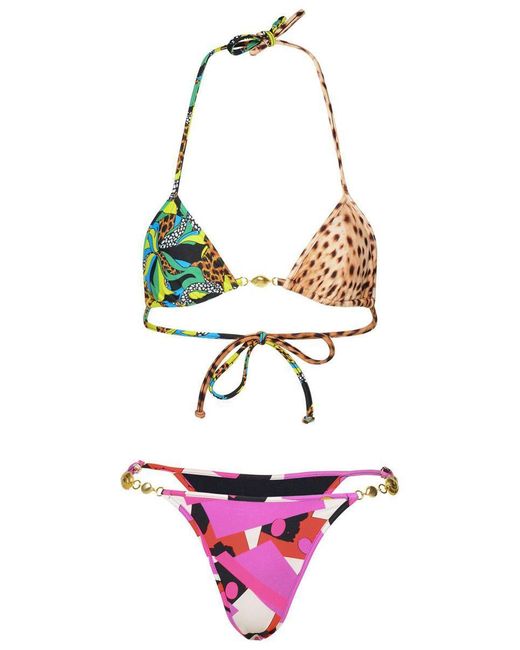 Reina Olga White 'Splash' Multi Polyamide Blend Bikini Set