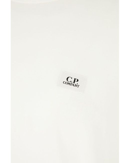 C P Company White Cotton T-Shirt for men