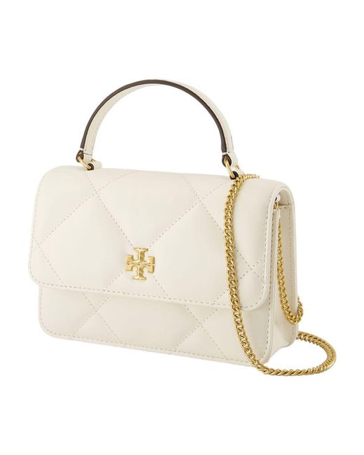 Tory Burch Natural Kira Diamond Mini Wallet On Chain