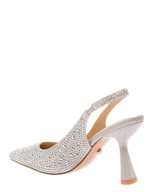 Twentyfourhaitch Metallic Slingback With Crystals