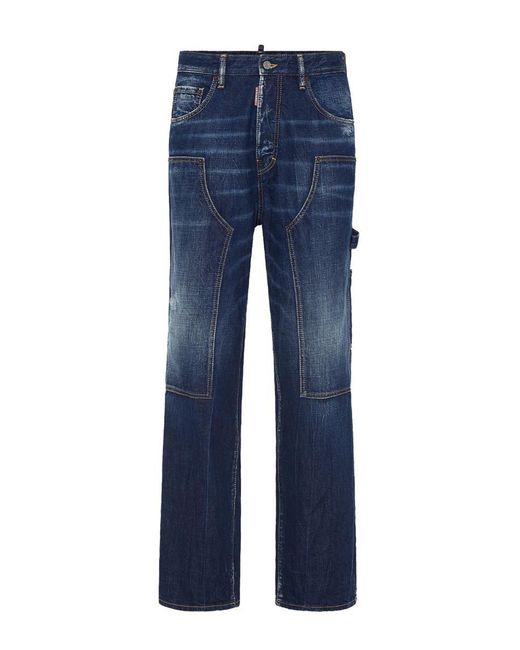 DSquared² Blue Dark Semplice Loose Carpenter Jeans for men