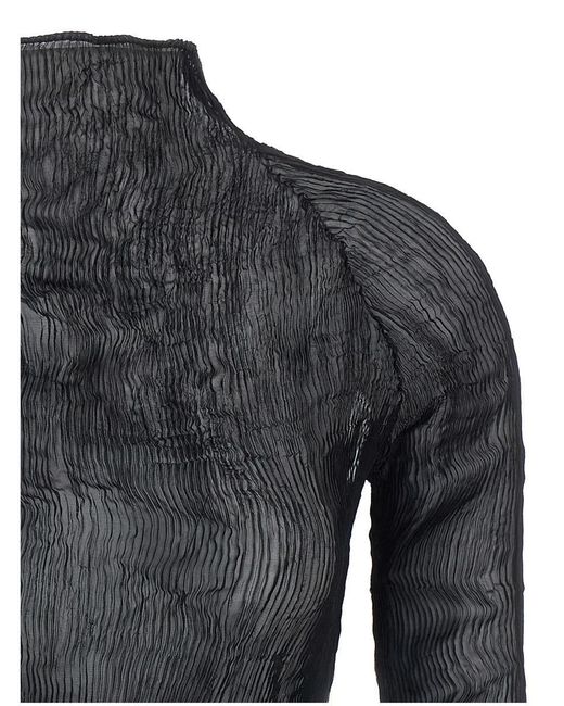 Issey Miyake Black 'Chiffon Twist-56' Sweater