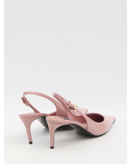 Dolce & Gabbana Pink Dolce&Gabbana Pointed-Toe Slingback Pumps