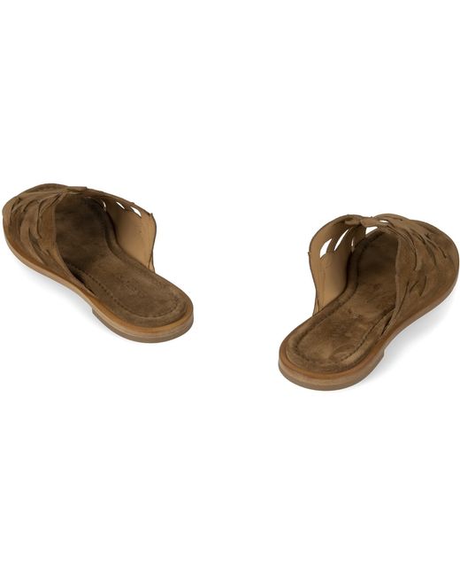 Sartore Brown Suede Mules