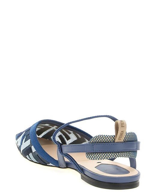 Fendi Blue 'Colibrì Lite' Slingback