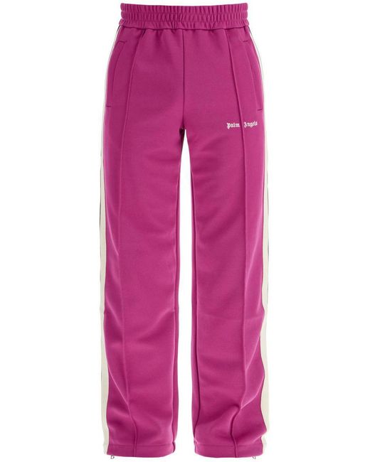 Palm Angels Pink Contrast Band Joggers With Track In for men
