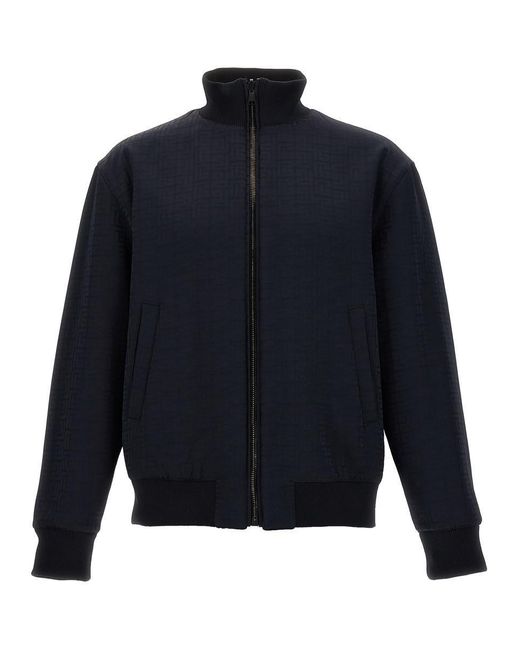 Balmain Gray 'Monogram' Reversible Bomber Jacket for men