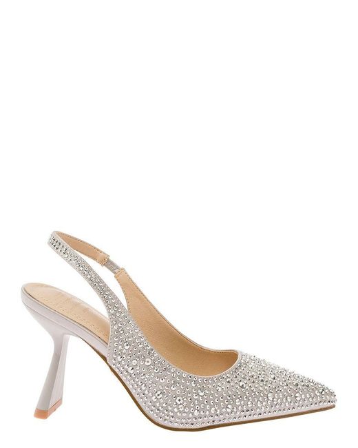 Twentyfourhaitch Metallic Slingback With Crystals