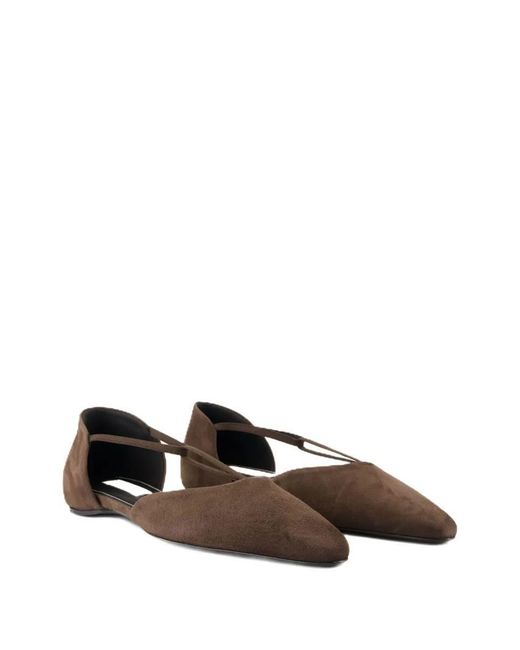 Totême  Brown T-Strap Ballet Flats