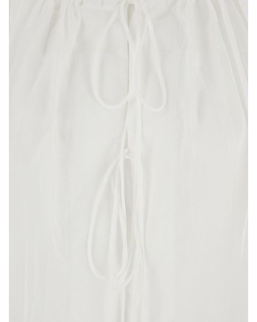 ANDAMANE White 'Wilma' Top With Long Balloon Sleeves