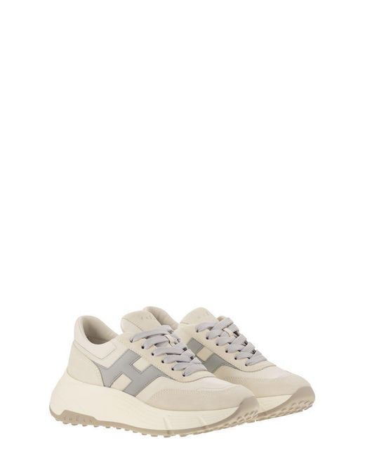 Hogan White Hi-Fi Trainers With Side H