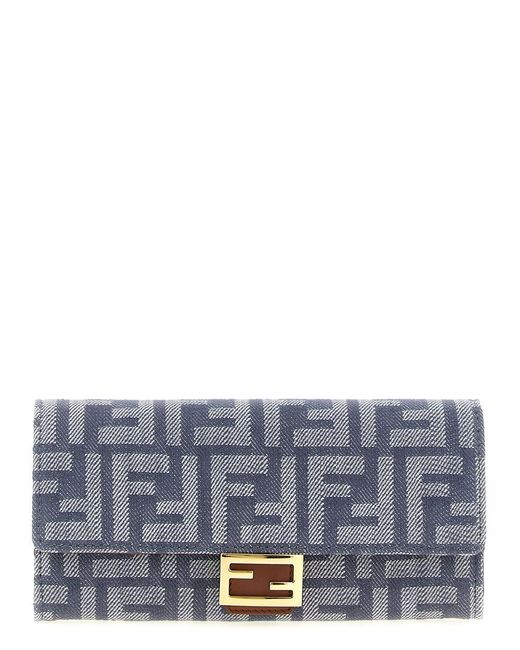 Fendi Gray 'Continental Baguette' Wallet On Chain