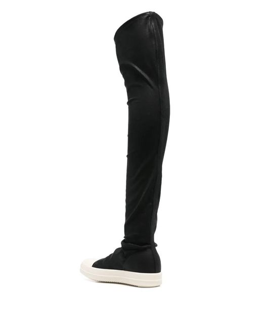 Rick Owens Black High Sock Trainers
