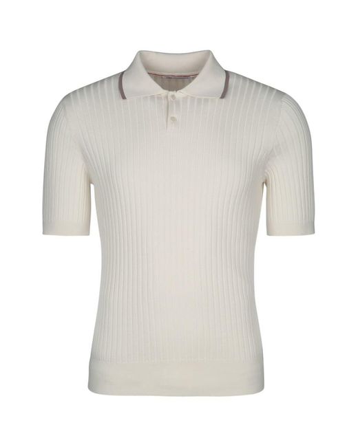 Brunello Cucinelli White Polo M/C for men