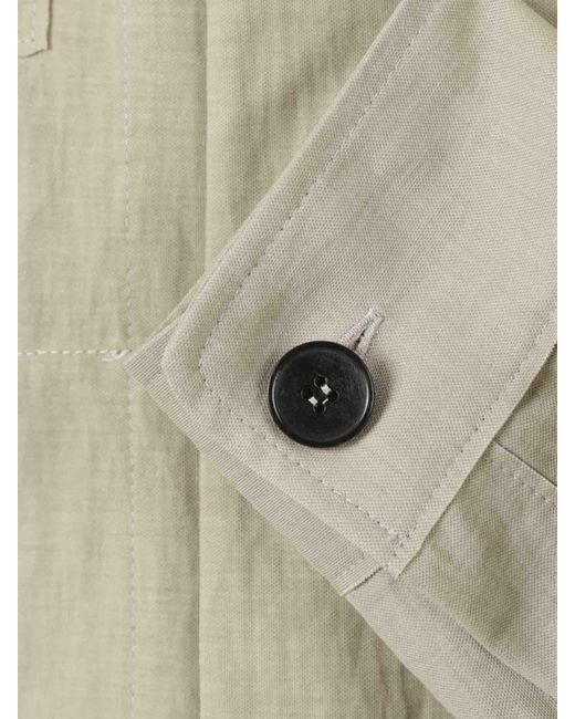 Harris Wharf London Natural Plain Button Overshirt for men
