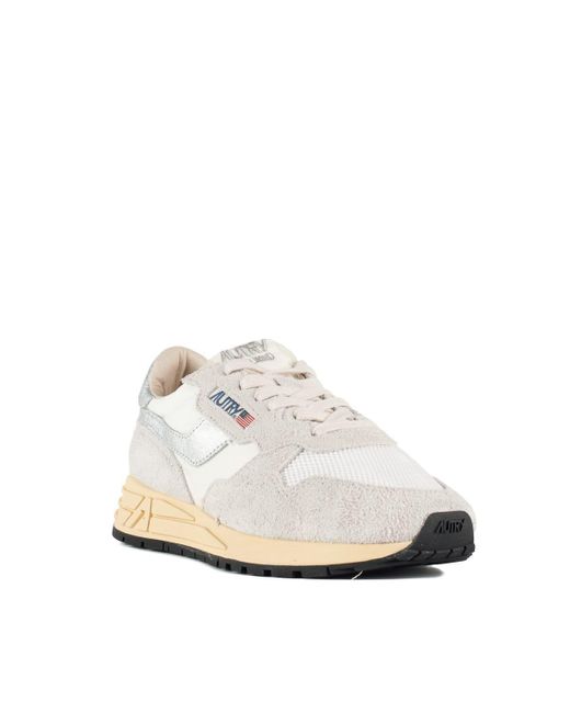 Autry White And Suede And Nylon Reelwind Low Sneakers