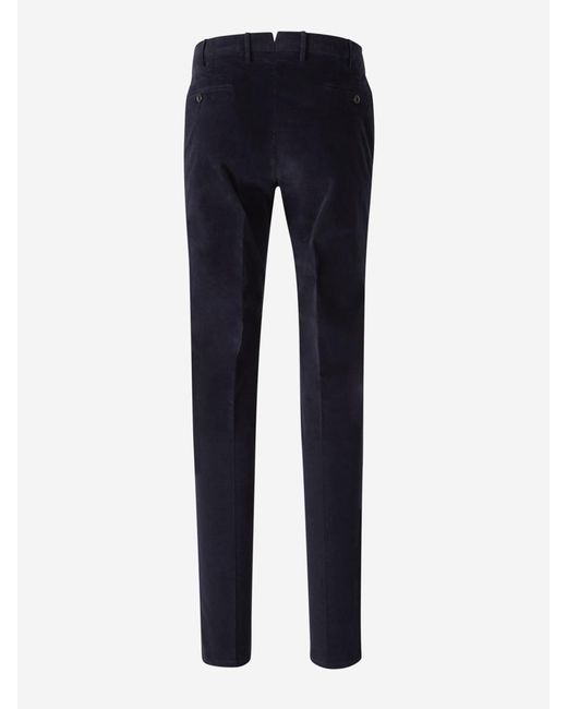 PT Torino Blue Formal Micropana Cotton Trousers for men