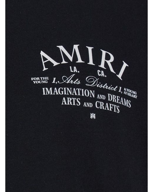 Amiri Black Crewneck T-Shirt With Arts District Logo Print for men