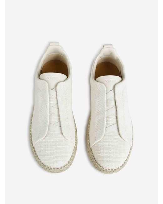 Zegna Natural Triple Stitch Sneakers for men