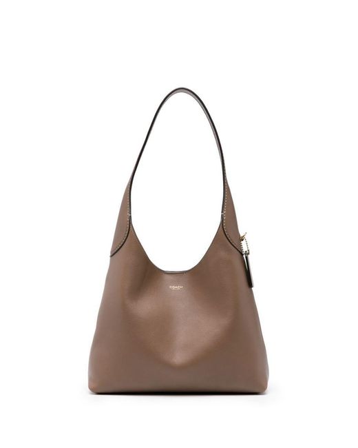 COACH Brown Brooklyn 28 Leather Hobo Bag