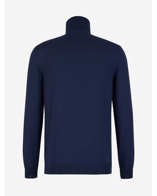 Zanone Blue Wool Knitted Sweater for men