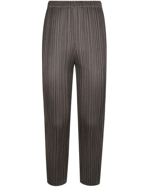 Pleats Please Issey Miyake Gray Thicker Bottoms 2 Trousers Regular Leg