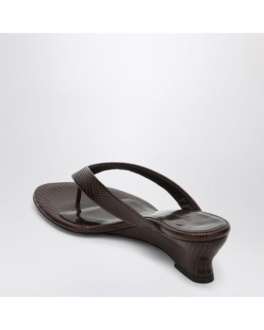 Le Monde Beryl Black Wedge Flip-Flop Sandals