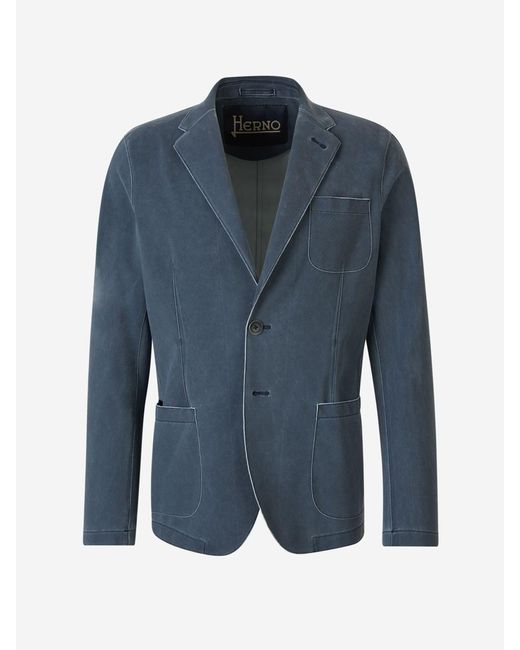 Herno Blue Technical Blazer for men
