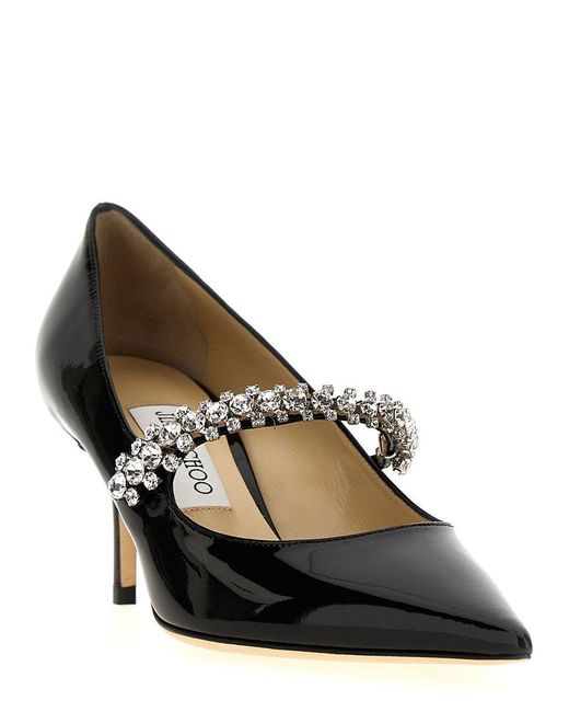 Jimmy Choo Black 'Bing Pump' Pumps With Crystal Strap
