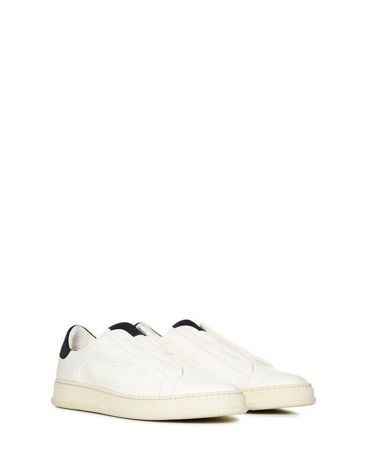 Kiton White Luxurious Slip-On Sneaker For for men