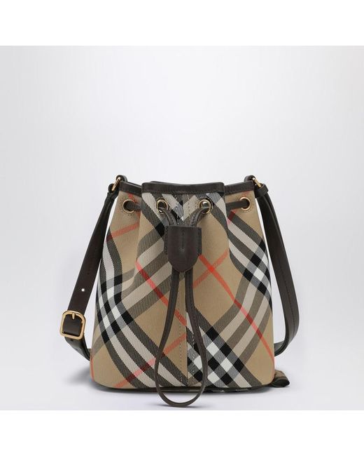 Burberry Multicolor Small Bucket With Shoulder Strap Check