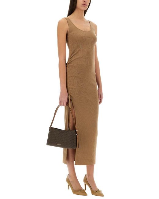 ワンピース Michael By Michael Kors Stretch Wool Blend Camisole Dress Michael Kors Stretch Wool Blend Camisole Dress in Natural | Lyst