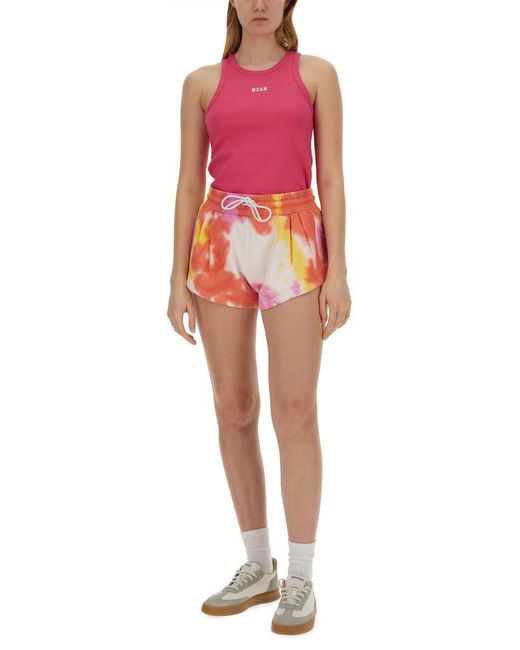 MSGM Red Tops With Logo