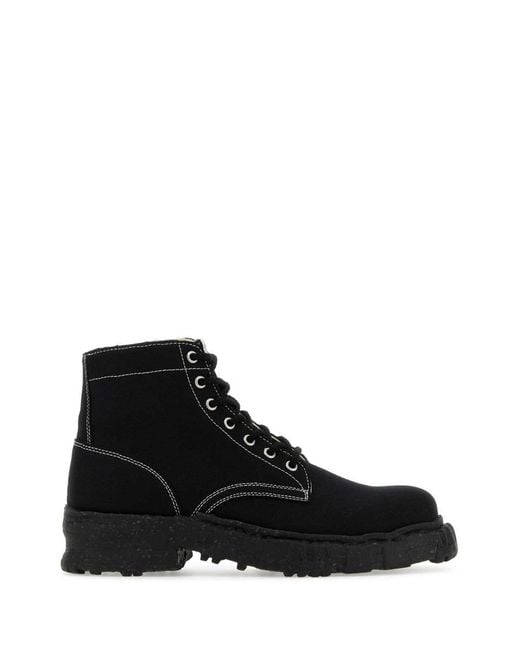 Maison Mihara Yasuhiro Black Miharayasuhiro Canvas Ankle Boots for men