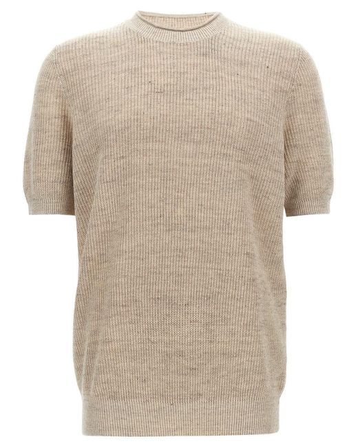 Brunello Cucinelli Natural Linen Cotton Sweater for men