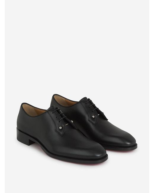 Christian Louboutin Black Chambeliss Leather Shoes for men