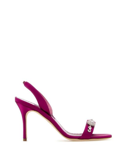 Manolo Blahnik Sandals in Pink | Lyst