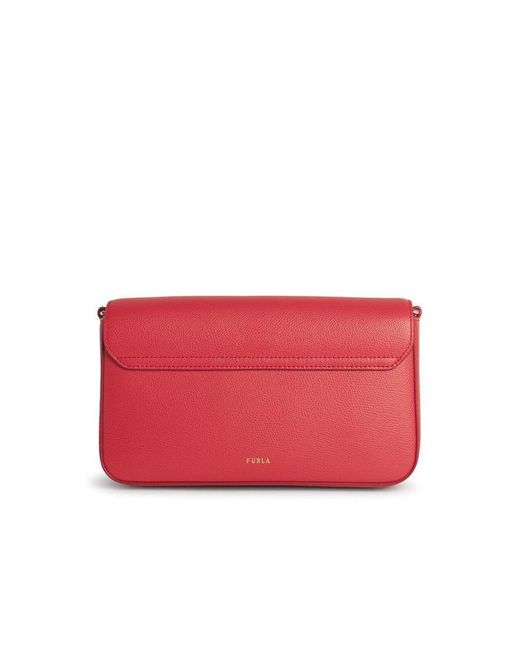 Furla Red 'Iris' Small Leather Crossbody Bag